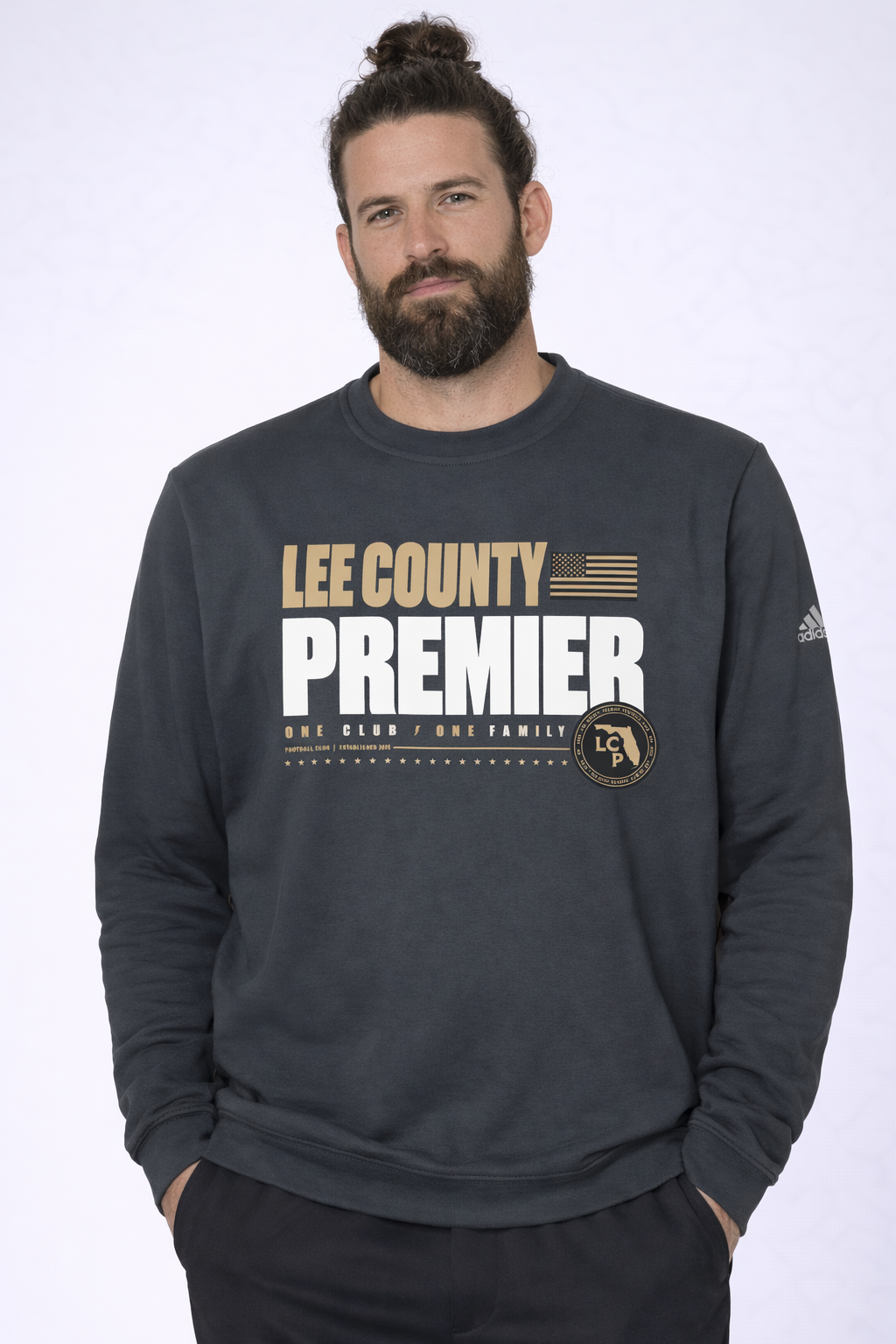 Lee County Premier adidas Fleece Crewneck Sweatshirt