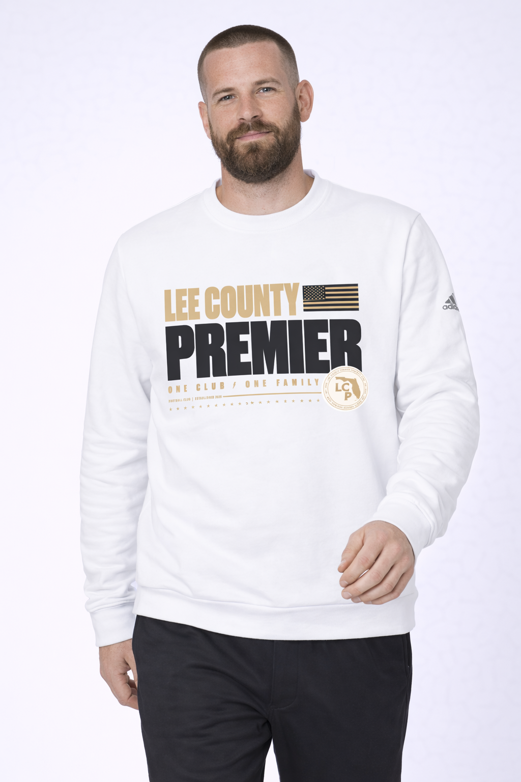 Lee County Premier adidas Fleece Crewneck Sweatshirt