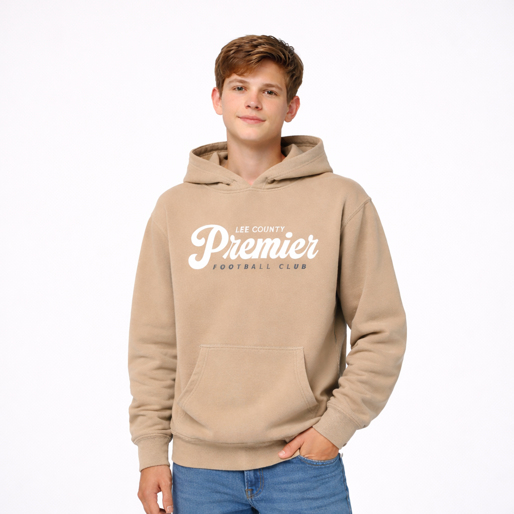 Lee County Premier Youth Midweight Pigment-Dyed Hooded Sweatshirt