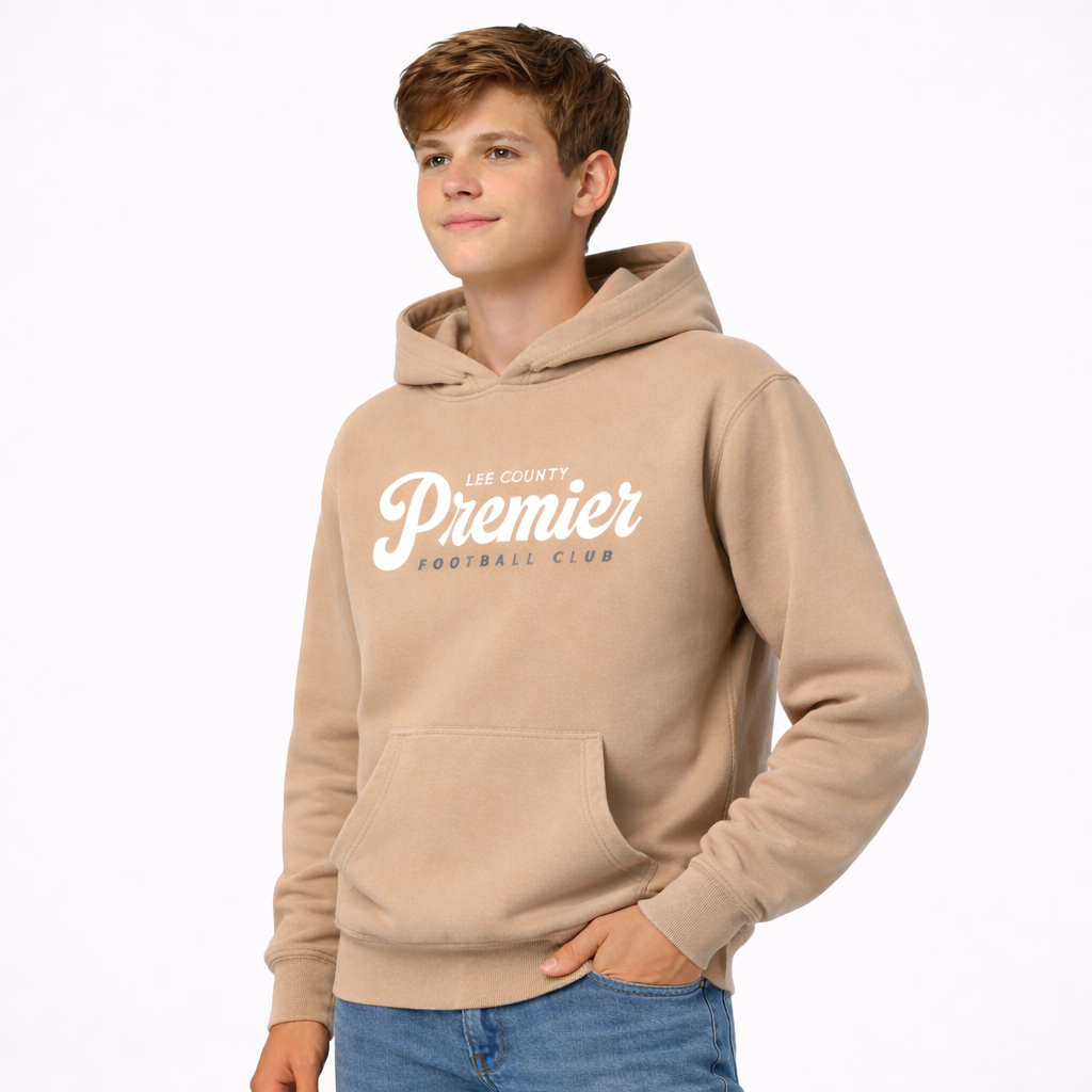 Lee County Premier Youth Midweight Pigment-Dyed Hooded Sweatshirt