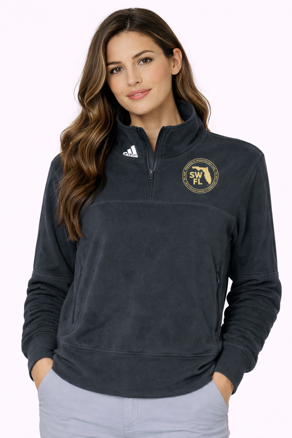 Lee County Premier adidas Women's Fleece Quarter Zip Pullover