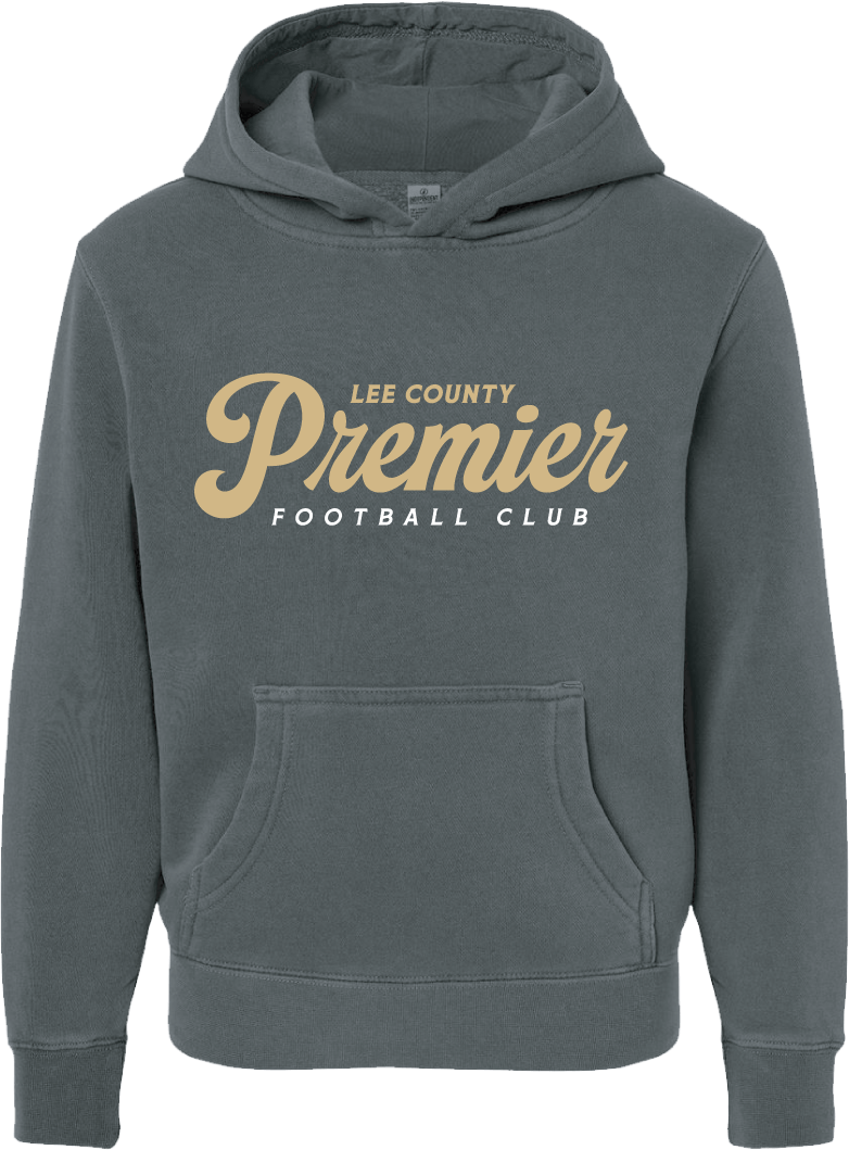Lee County Premier Youth Midweight Pigment-Dyed Hooded Sweatshirt