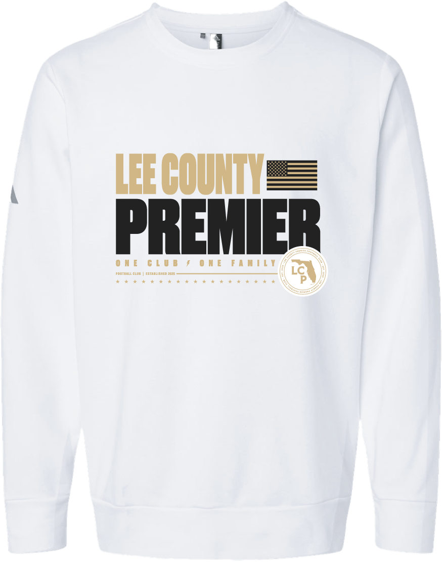 Lee County Premier adidas Fleece Crewneck Sweatshirt